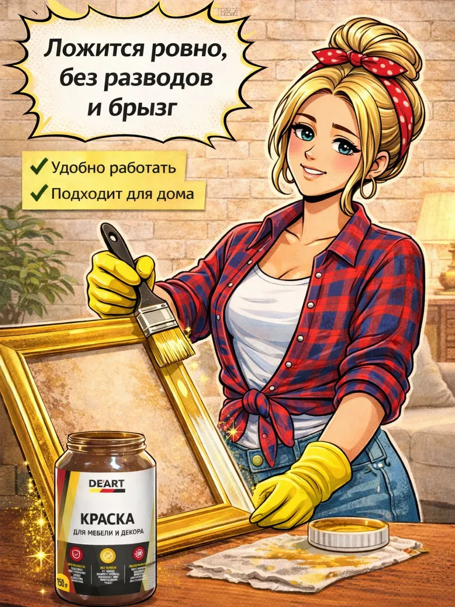 Краска для декора и мебели 150гр жемчужный фото 3