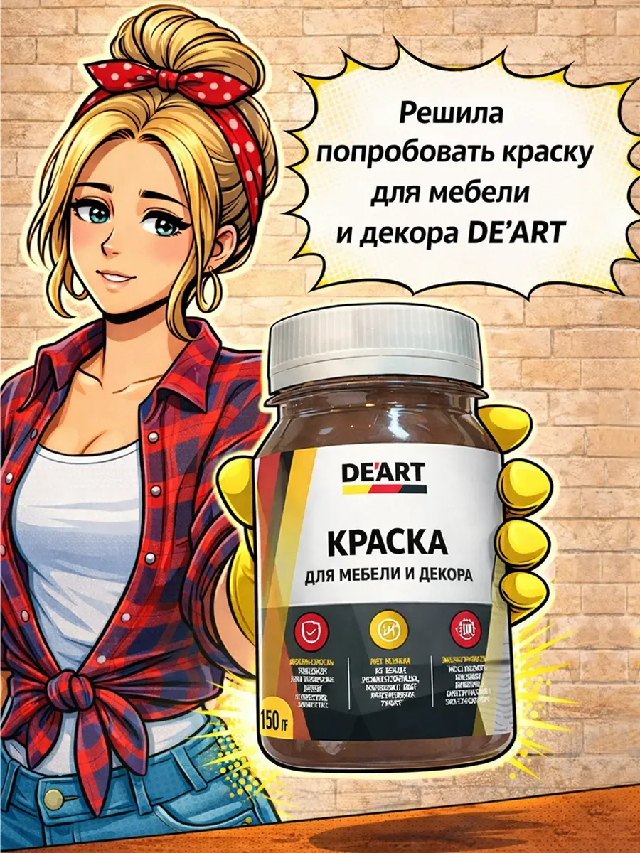 Краска для декора и мебели 150гр светло-серая фото 2