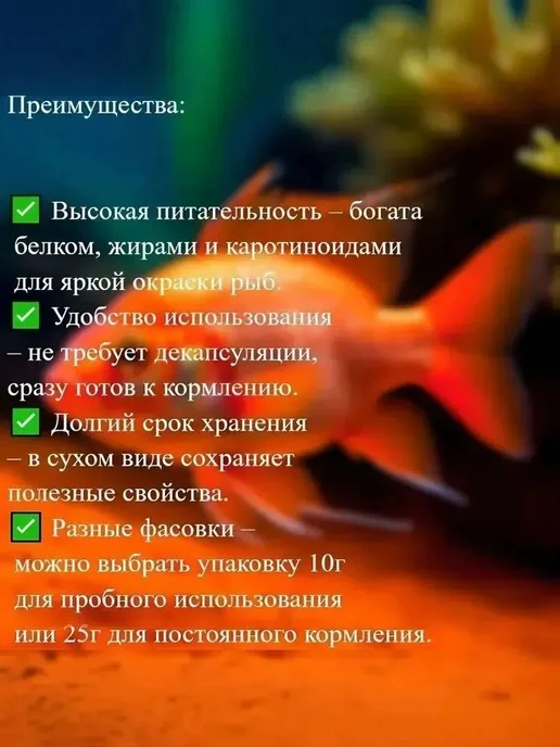Декапсулированная артемия для рыб и мальков 200 г, 200 г, фото 2