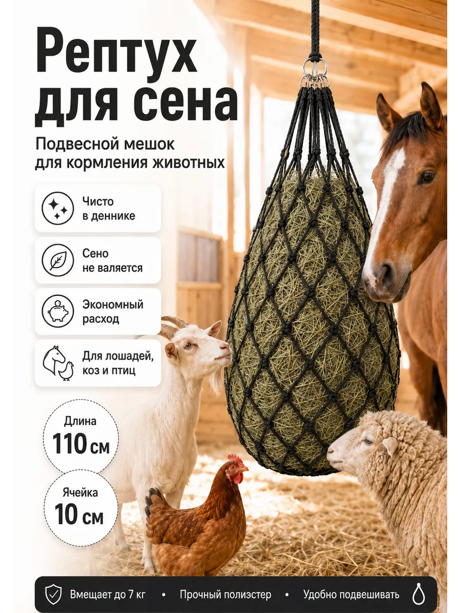 Рептух для сена кормления лошадей коз овец