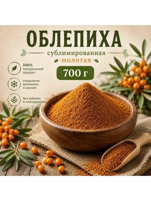 Облепиха сублимированная молотая, 700 г, 700 г