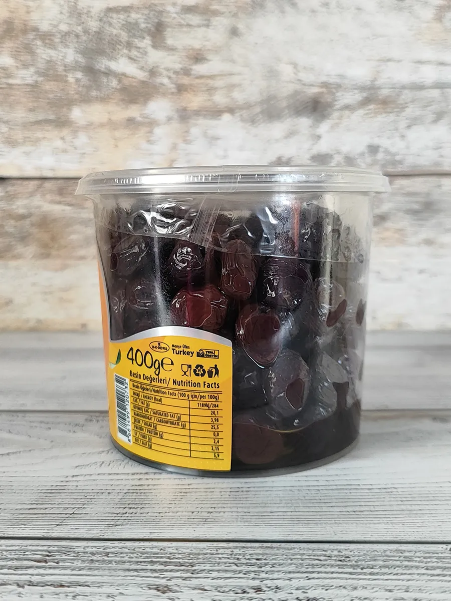 Çekirdekli Kurutulmuş Siyah Zeytin (L-M Boy), 400 g 2