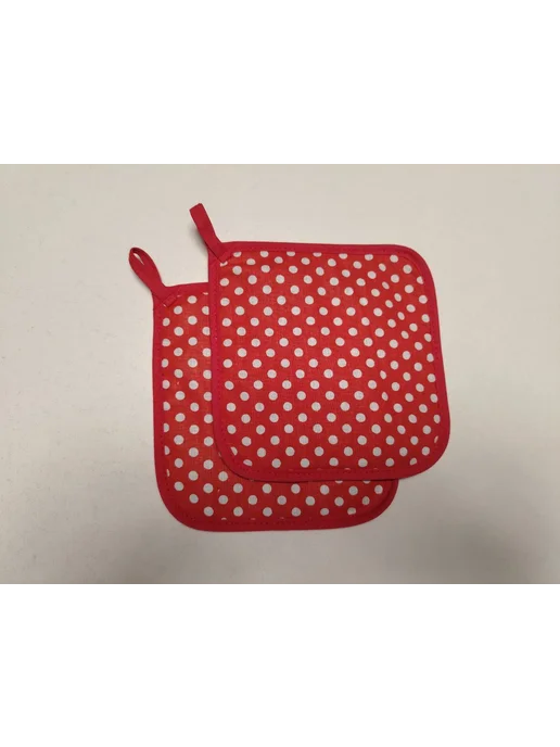 lorena-textile Прихватки кухонные Горох на красном, красный, фото 2