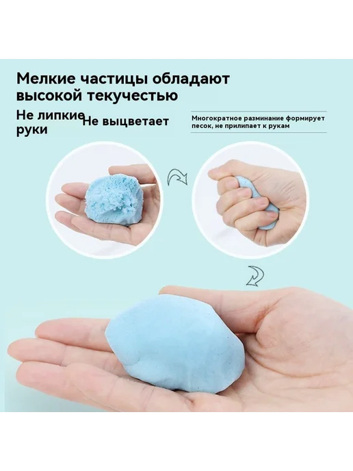 Пластилин из пластмассовой глины 1000 г Синий, 1 кг, фото 4