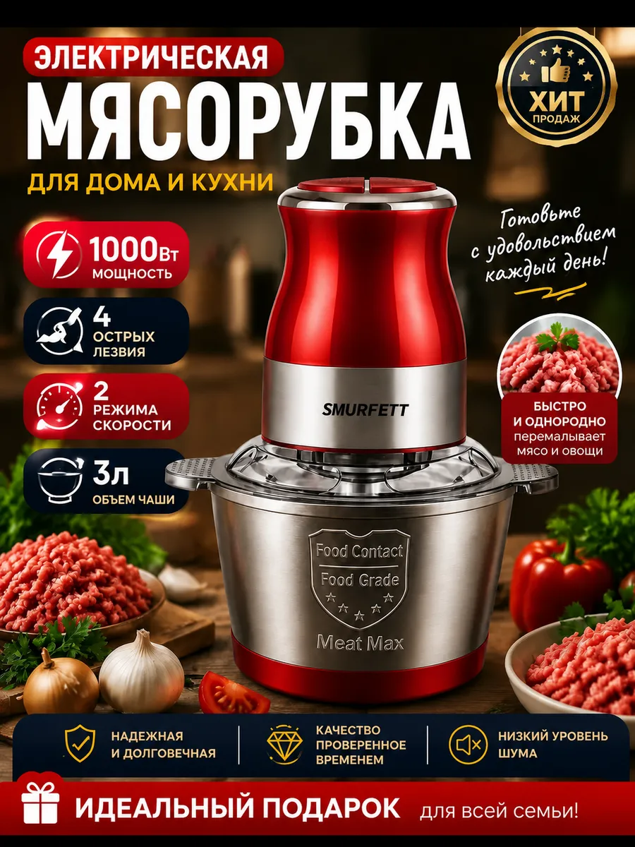 измельчитель электрический кухонный 3л