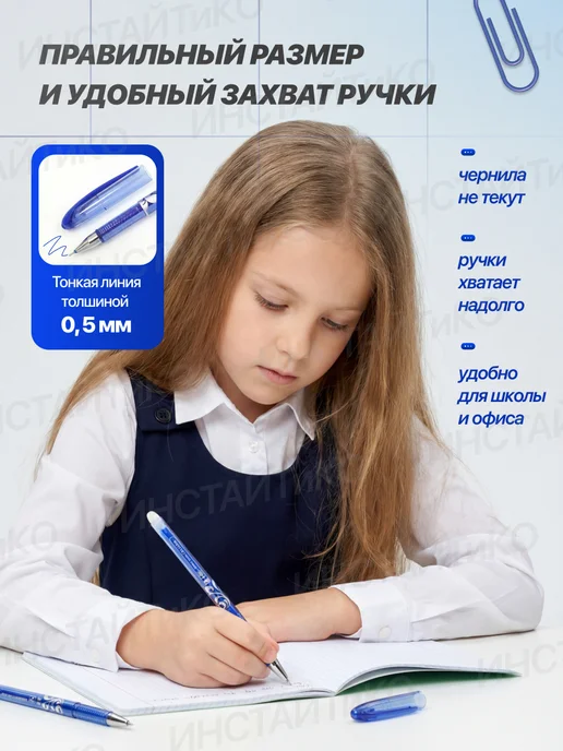 ИНСАЙТиКо Ручки пиши стирай гелевые синие, синий, фото 3
