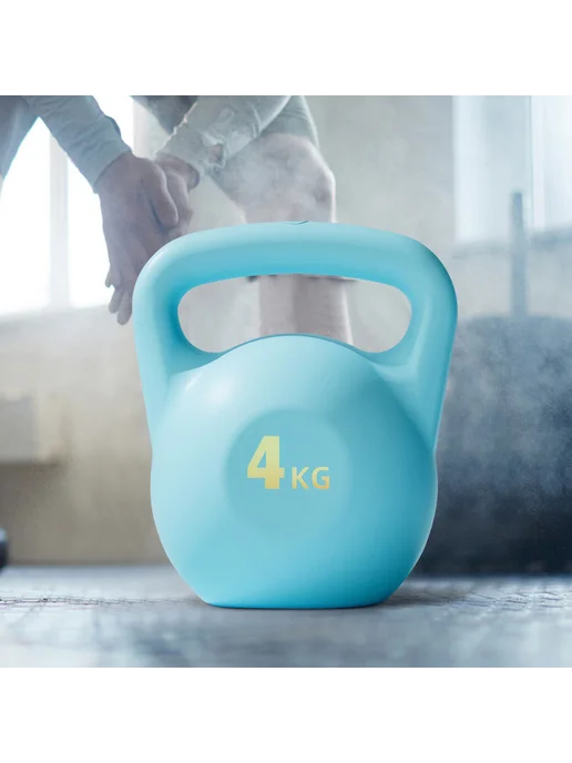 Гиря водяная Kettlebell для дома, нескользящая 4 кг (синяя), 4 кг, фото 2
