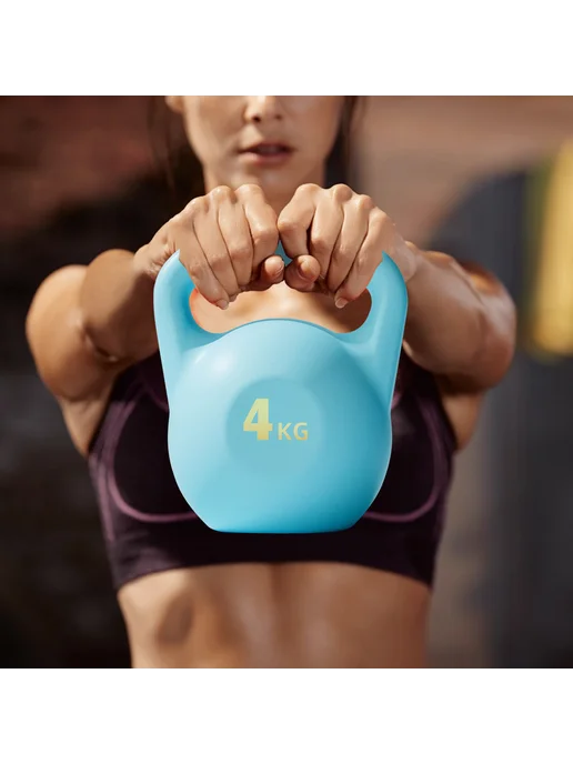 Гиря водяная Kettlebell для дома, нескользящая 4 кг (синяя), 4 кг, фото 4