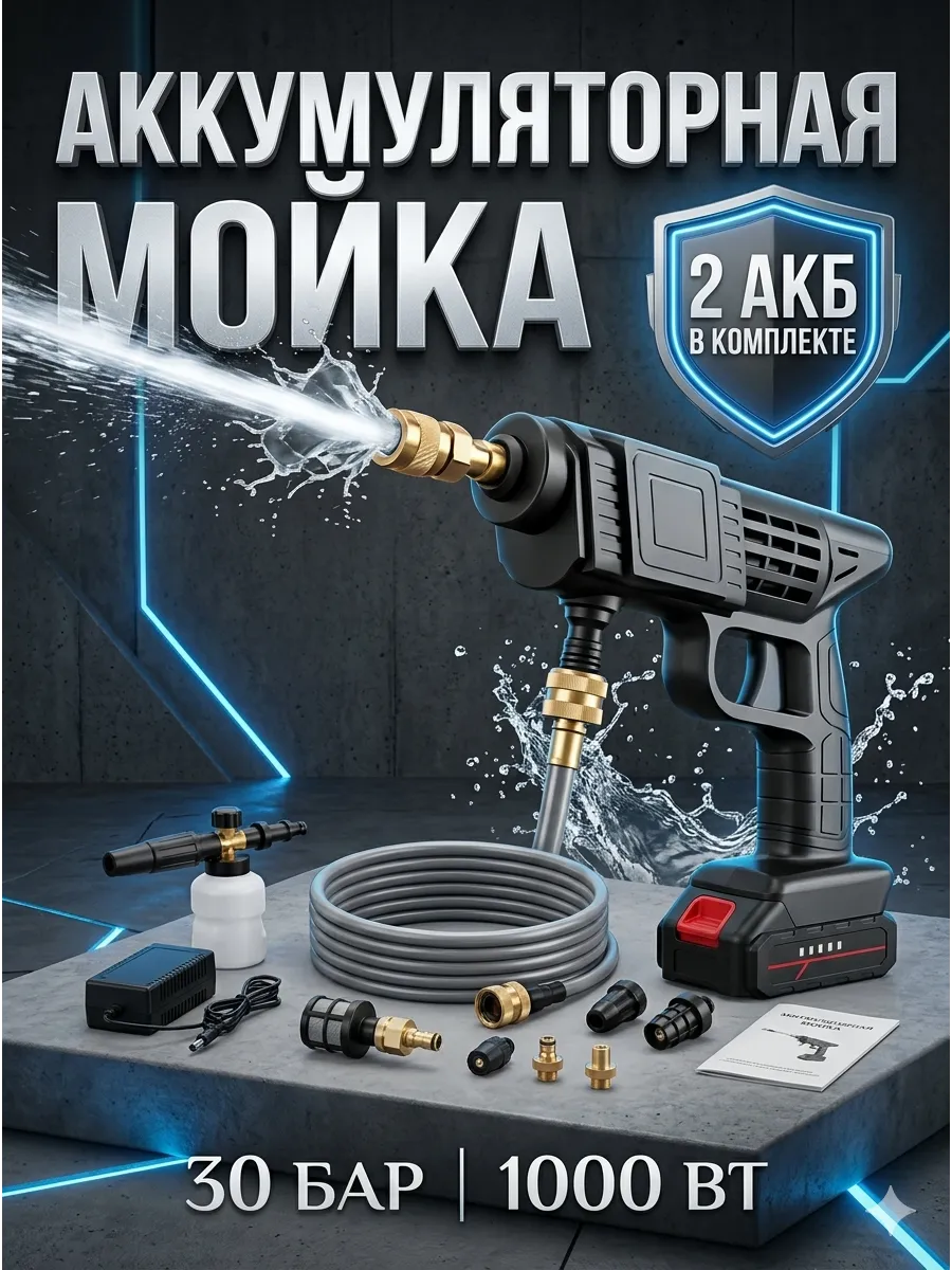 Мойка высокого давления для автомобиля аккумуляторная