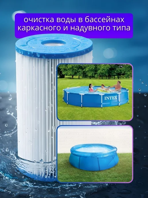 Intex Картридж В для фильтра насоса сменный для бассейна 29005, вариант, фото 3