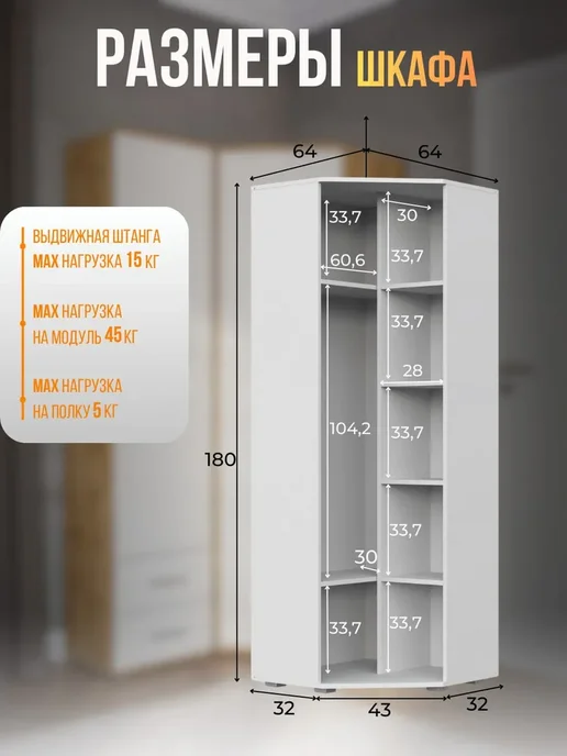 Стенка в гостиную FUN СТ-4 180 Белый 133х180х34 см (ШхВхГ), 133x180x34 см, фото 3