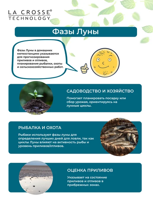 LA CROSSE TECHNOLOGY Погодная станция LA CROSSE WS6207, с подставкой "под дерево, коричневый, фото 4