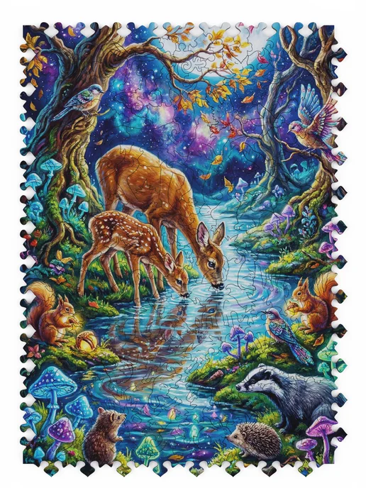 UniPuzzle Косули на водопое деревянный пазл, вариант, фото 2