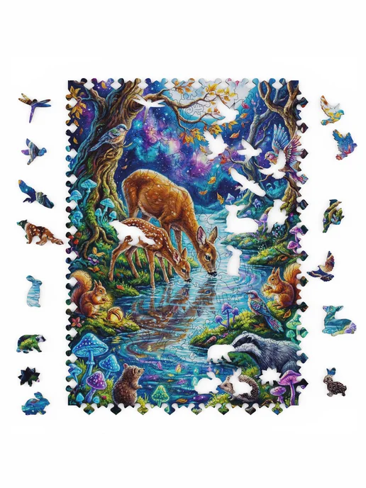 UniPuzzle Косули на водопое деревянный пазл, вариант, фото 4