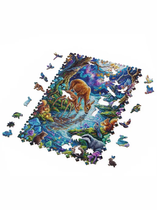 UniPuzzle Косули на водопое деревянный пазл, вариант, фото 5