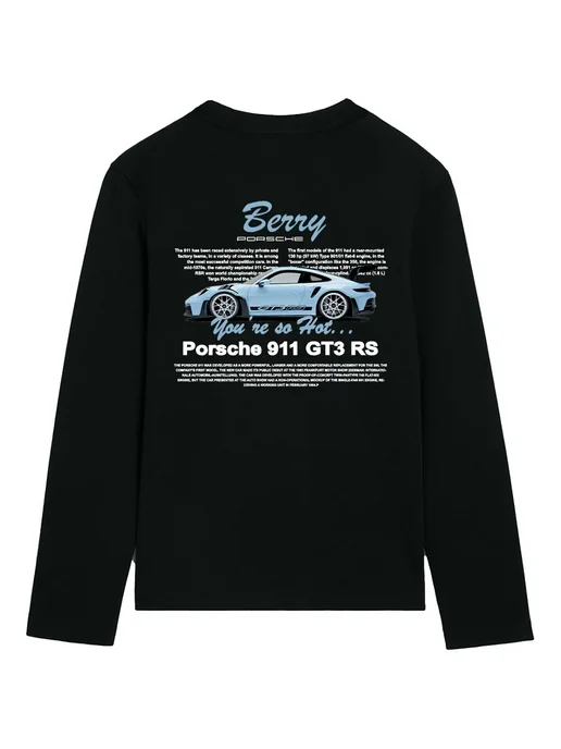 Homies Лонгслив оверсайз с принтом porsche 911 y2k, черный, фото 3