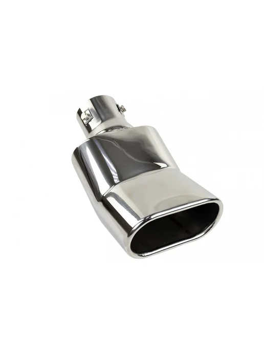 Овальная насадка глушителя D130х70 из стали с изгибом, 130x70, фото 3