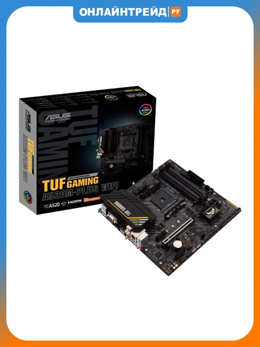 Asus Материнская плата TUF GAMING A520M-PLUS WIFI (AM4, mATX)