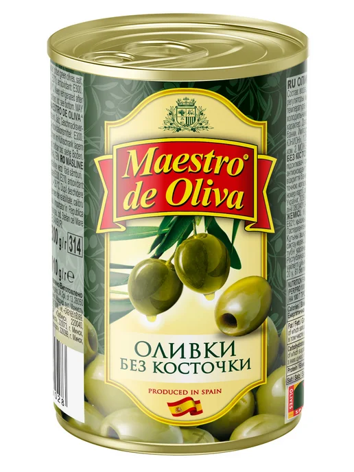 Maestro de Oliva Оливки без косточки, 300г, 300 г