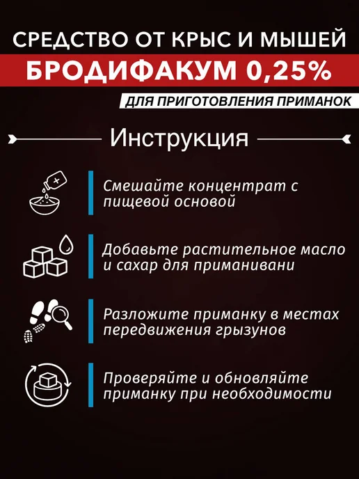 Бродифакум от крыс и мышей 1 л, 1 л, фото 2