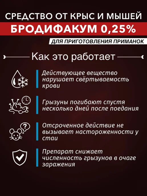 Бродифакум от крыс и мышей 1 л, 1 л, фото 3