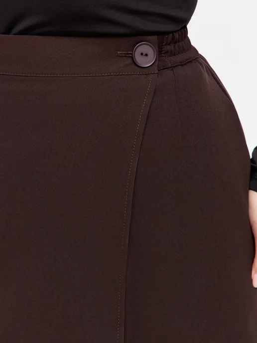 Binitra Bini Юбка мини трапеция Plus Size, коричневый, фото 5