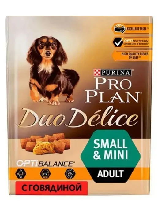 Сухой корм PRO PLAN Маленьких Duo для собак, взрослые, говядина, 0,7 кг, фото 5