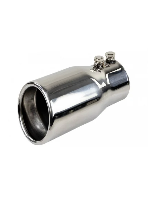 Круглые насадки глушителя HJ-414 Small D63мм (2шт) из стали, Круглая насадка D60мм нержавеющий, фото 2