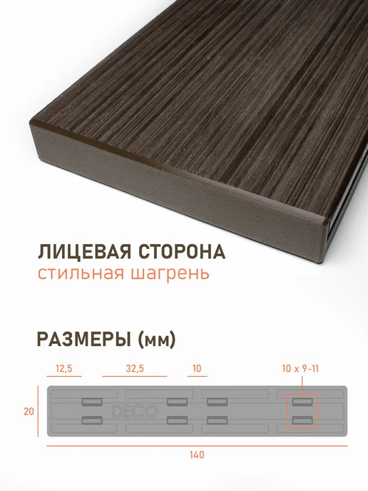 Deck Ecology Заглушка для террасной доски из ДПК, 20 шт. 150х26, 140x20, 20 шт, фото 2
