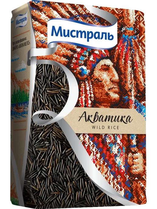 МИСТРАЛЬ Крупа рис Акватика дикий, 500г, 500 г