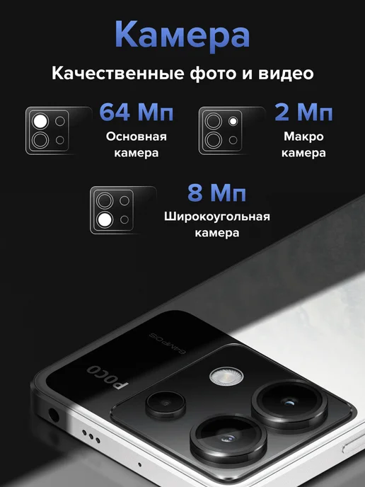 Смартфон Xiaomi Poco X6 12/512 ГБ, синий, фото 5