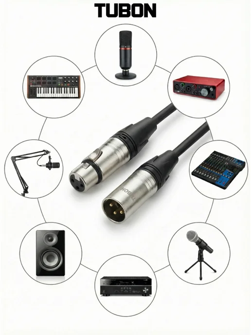 TUBON XLR Кабель для микрофона XLR (M) - XLR (F) X001 1.5м, 30 м, фото 2