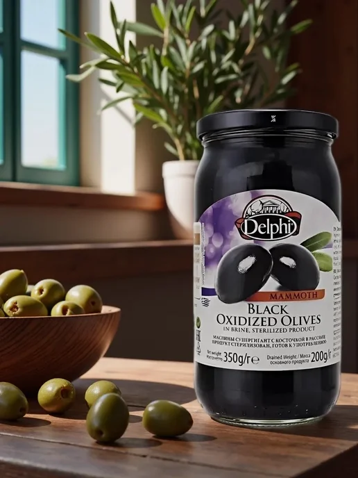 Delphi Food Маслины с косточкой в рассоле DELPHI 350г, 350 г, фото 2
