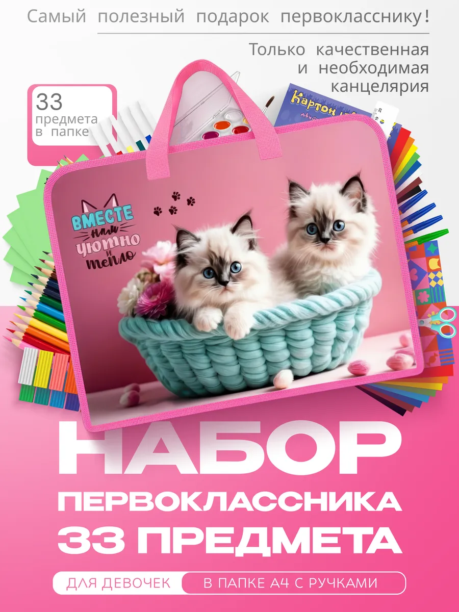Набор первоклассника для девочек с канцелярией в школу