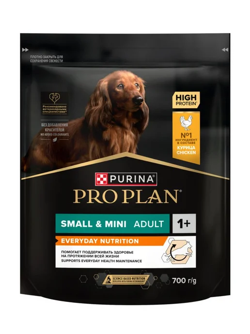 Сухой корм PRO PLAN Everyday Nutrition для собак, взрослые, мелкие, курица, 0,7 кг, фото 4