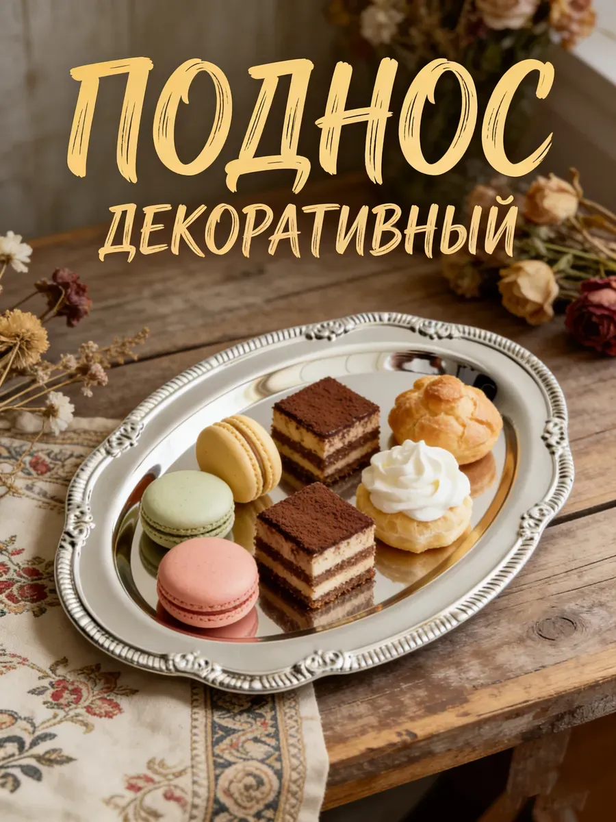 Поднос декоративный металлический