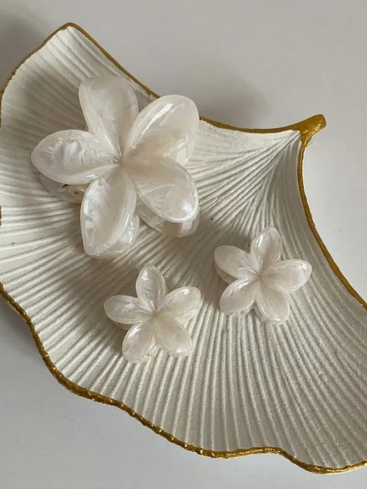 JewelryMeverly Крабик для волос гавайский цветок 2 шт, 3 шт, фото 2