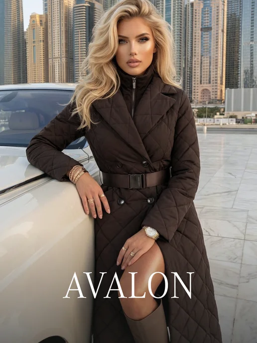Стеганый приталенный плащ со съёмной манишкой Premium AVALON