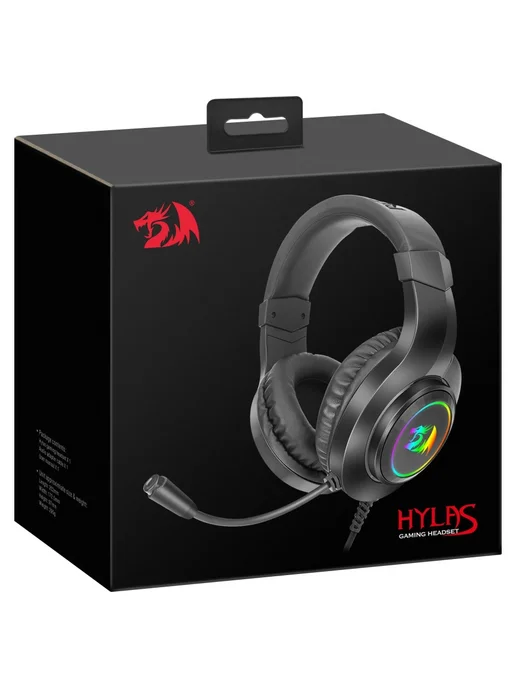 Redragon Игровая гарнитура Hylas Черный,RGB,USB+3.5мм, черный, фото 2