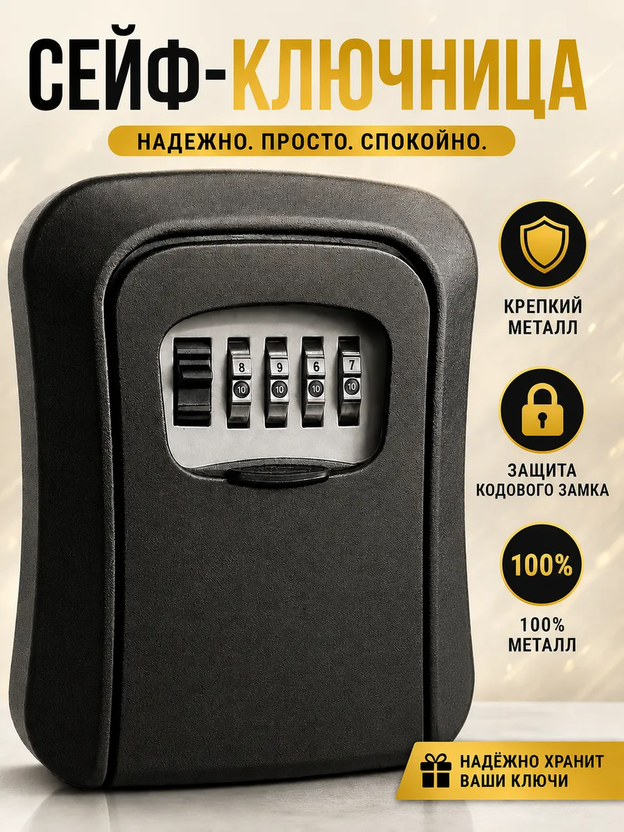 Сейф ключница настенная с кодовым замком