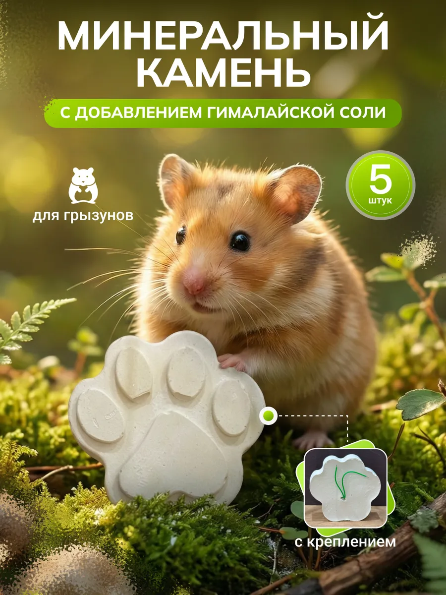 Минеральный камень с гималайской солью для грызунов 5шт