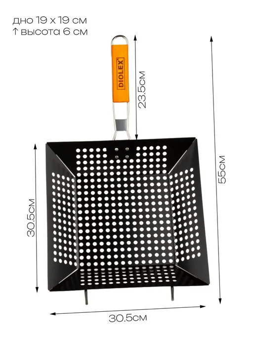 Добросад Сковорода-гриль для барбекю "DIOLEX" 55х30.5х6 см, 55x30.5x6 см, фото 2