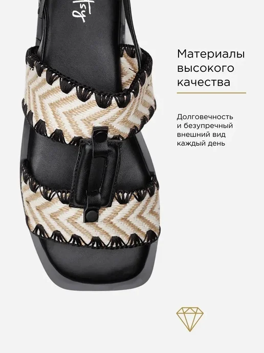 BETSY Сандалии женские летние без каблука черные, черный, фото 7