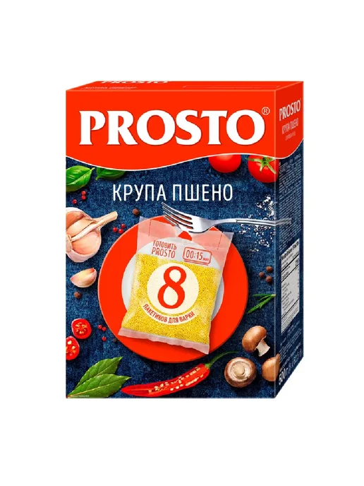 Prosto Крупа пшено, 8 пакетиков по 62,5 г, 2 шт, 62,5 г, 2 шт, фото 2