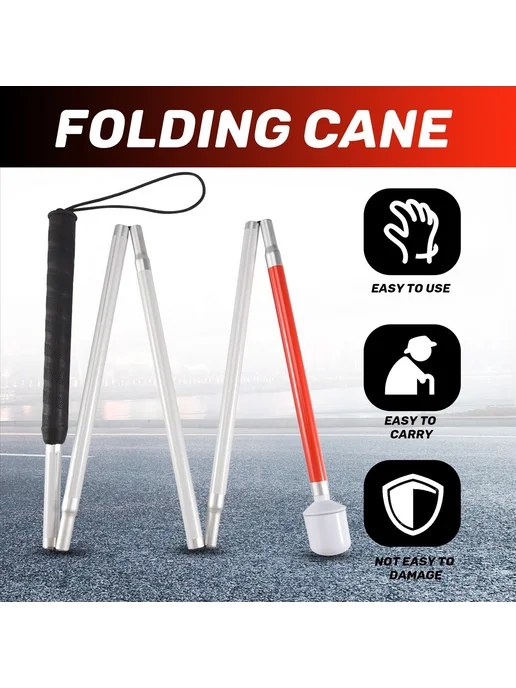 Aluminum Folding Cane 4-Sec Folding Cane with Rolling Tip, вариант, фото 4
