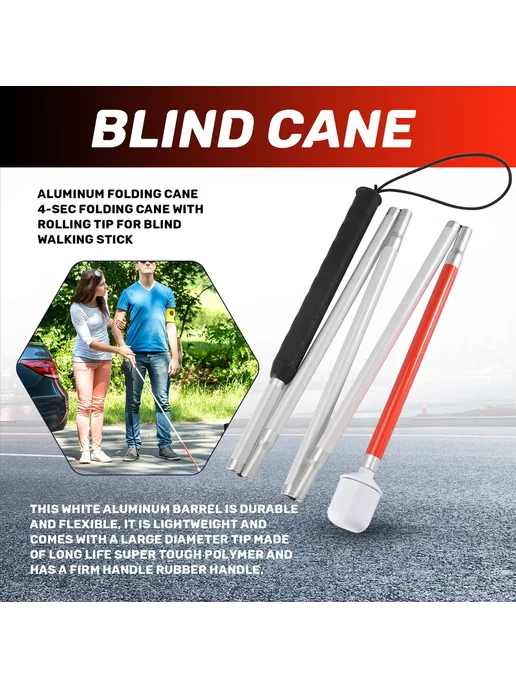 Aluminum Folding Cane 4-Sec Folding Cane with Rolling Tip, вариант, фото 5