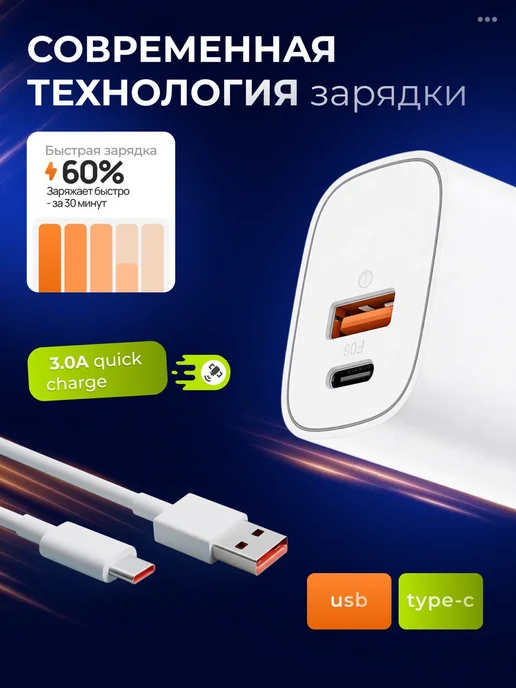 Блок IPhone для быстрой зарядки type-c USB 25w, 25 Вт, фото 2