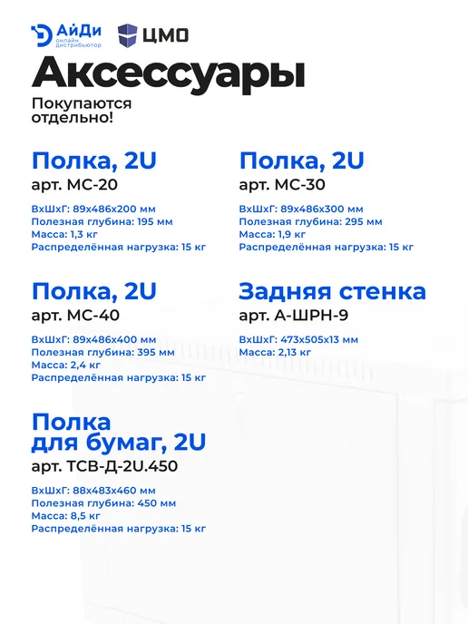 ЦМО Шкаф настенный телекоммуникационный 9U, серый, фото 5