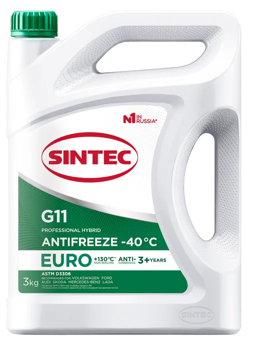 SINTEC Антифриз EURO G11 зеленый, 3 кг, фото 3