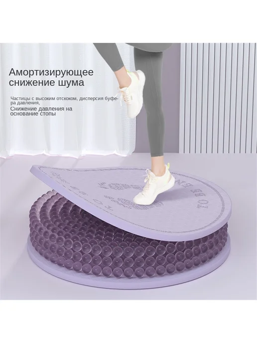 NoName Утолщенный коврик для фитнеса со скакалкой, розовый, фото 3